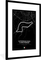 Fotolijst incl. Poster - F1 - Racebaan - Italië - Zwart - Autodromo Enzo e Dino Ferrari - Zwart - 60x90 cm - Posterlijst