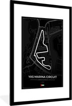 Fotolijst incl. Poster - Racebaan - Yas Marina Circuit - Circuit - F1 - Abu Dhabi - Zwart - 60x90 cm - Posterlijst