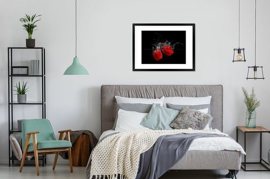 Cadre photo avec poster - Paprika - Légumes - Nature morte - Water - Rouge - 80x60 cm - Cadre poster - Décorations de Noël - Décoration de Noël pour l'intérieur - Noël