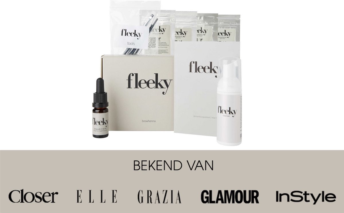 FLEEKY - Brow Henna kit - MEDIUM BRUIN - 40 tot 48 weken perfecte wenkbrauwen