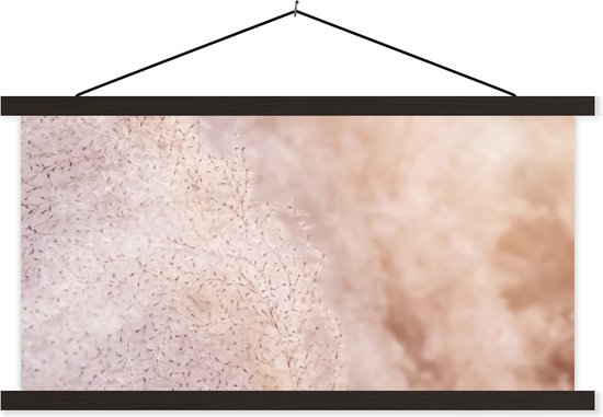 Porte-affiche avec affiche - Affiche scolaire - Herbe de la pampa - Structure - Plantes - Nature - 90x45 cm - Lattes noires