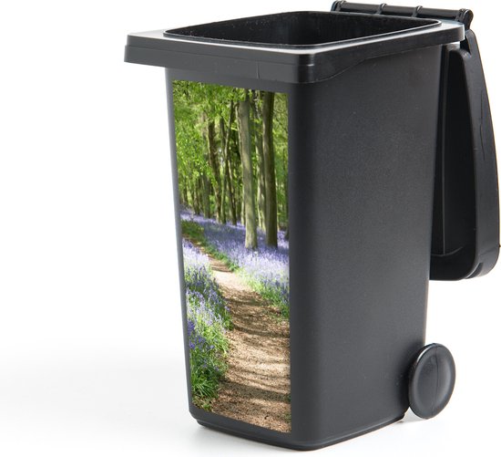 Container sticker Bos - Pad - Bloemen - Paars - Groen - Natuur - 44x98 cm - Kliko sticker