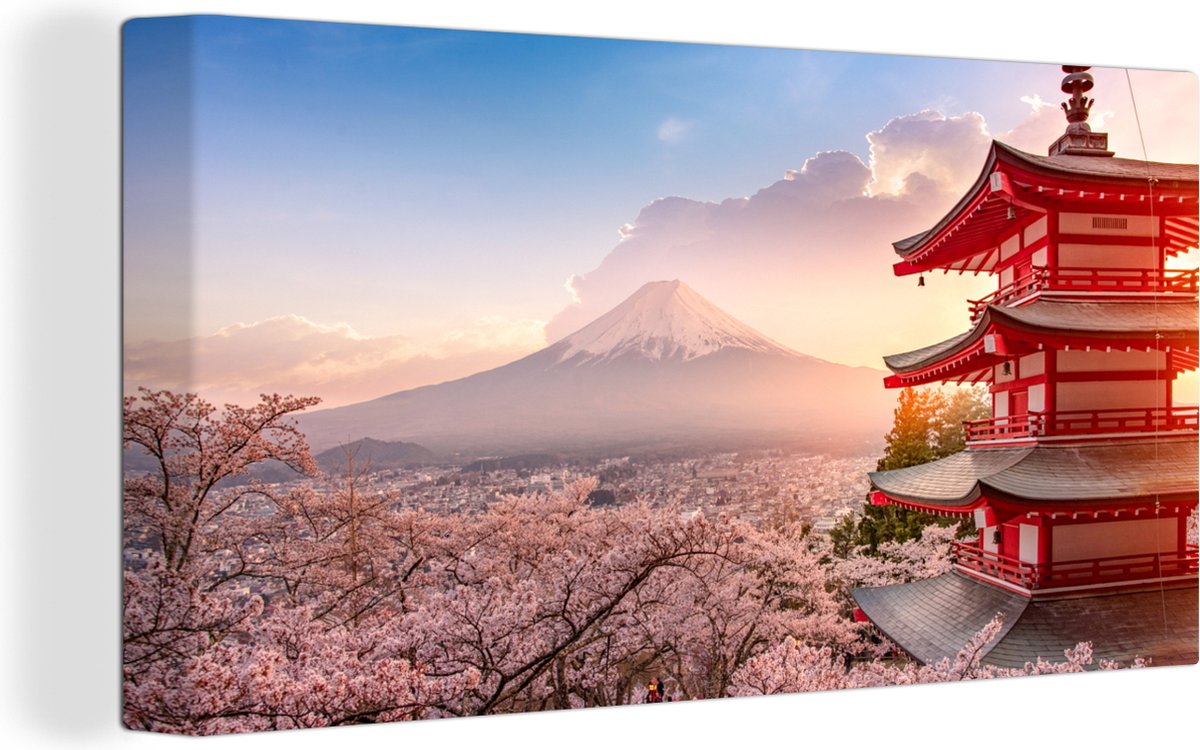 Tapisserie Murale Japonaise Tapisserie de Montagne de Fuji Asiatique Décoration  Murale Pagode du Japon avec Fleur