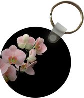 Sleutelhanger - Orchidee - Bloemen - Roze - Stilleven - Flora - Plastic - Rond - Uitdeelcadeautjes
