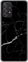 Geschikt voor Samsung Galaxy A33 5G hoesje - Marmer print look - Zwart - Luxe - Siliconen Telefoonhoesje