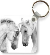 Sleutelhanger - Uitdeelcadeautjes - Paard - Dieren - Portret - Wit - Plastic