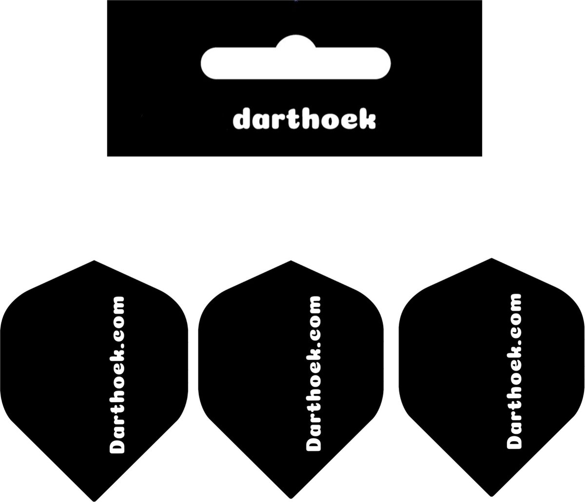 Darthoek zwarte dart shafts| 10 sets (30 stuks) |medium | + 10 sets (30 stuks) veerringen + 1 set darthoek flights