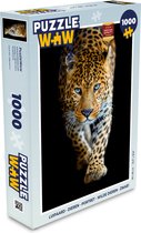 Puzzel Luipaard - Dieren - Portret - Wilde dieren - Zwart - Legpuzzel - Puzzel 1000 stukjes volwassenen