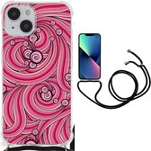 Anti Shock Case Geschikt voor iPhone 14 Telefoonhoesje met doorzichtige rand Swirl Pink