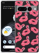 Google Pixel 7 Pro Hoesje Inflatable Flamingos - Designed by Cazy