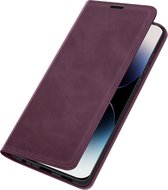 Étui iPhone 14 Pro Bookcase hoesje - Just in Case - Violet uni - Similicuir