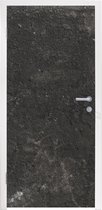 Deursticker Beton - Muur - Zwart - Vintage - Industrieel - 90x215 cm - Deurposter