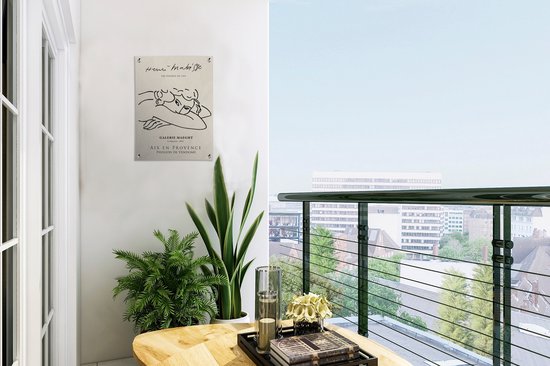 Décoration de Jardin Matisse - Femme - Portrait - Line au trait - 30x40 cm - Toile de jardin - Affiche extérieure