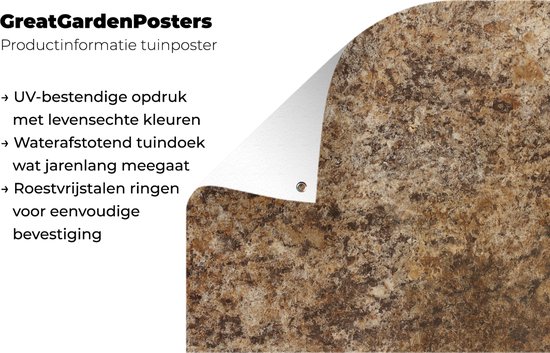 Décoration murale extérieure Granit - Design - Structure - Pierre - Marron - 160x120 cm