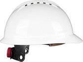 BBU SP-200 Industrile Veiligheidshelm - Verstelbaar met draaiknop - Leren sweatband - Wit
