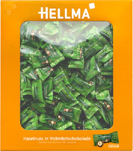 Hellma hazelnoten in volle melk 380 stuks - 912 g karton