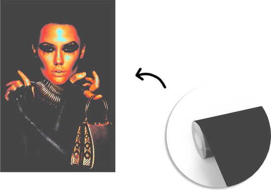 Papier peint - Papier peint photo peint Maquillage - Sac - Or - Largeur 180 cm x hauteur 280 cm