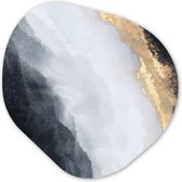 Décoration murale Organique - Décoration Décoration murale Plastique - Peinture Organique - Abstrait - Peinture - Or - Zwart - Marbre - 40x40 cm - Forme miroir asymétrique sur plastique