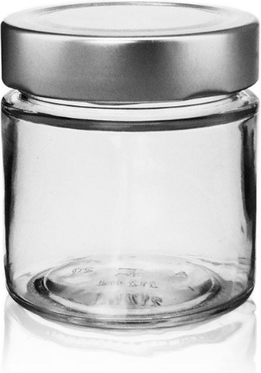 Ornina - Luxe 200ml ronde pot van glas - voorraadpotjes
