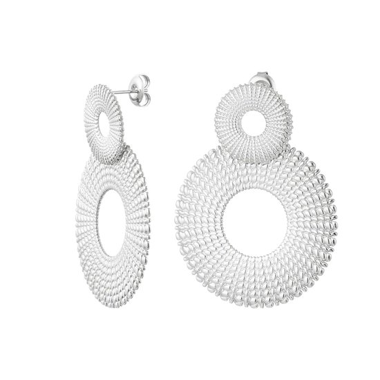 Statement earrings circles - Yehwang - Oorbellen - One size - Zilver