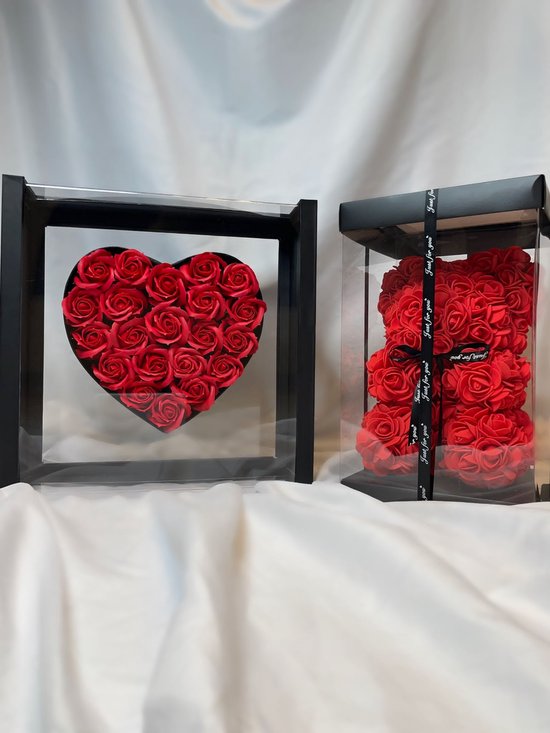 AG Luxurygifts cadeau box - flower - rozen beer - rozen box - heart - Valentijnsdag - Liefde - soap roses - cadeau - Kerst cadeau - Moederdag Cadeau