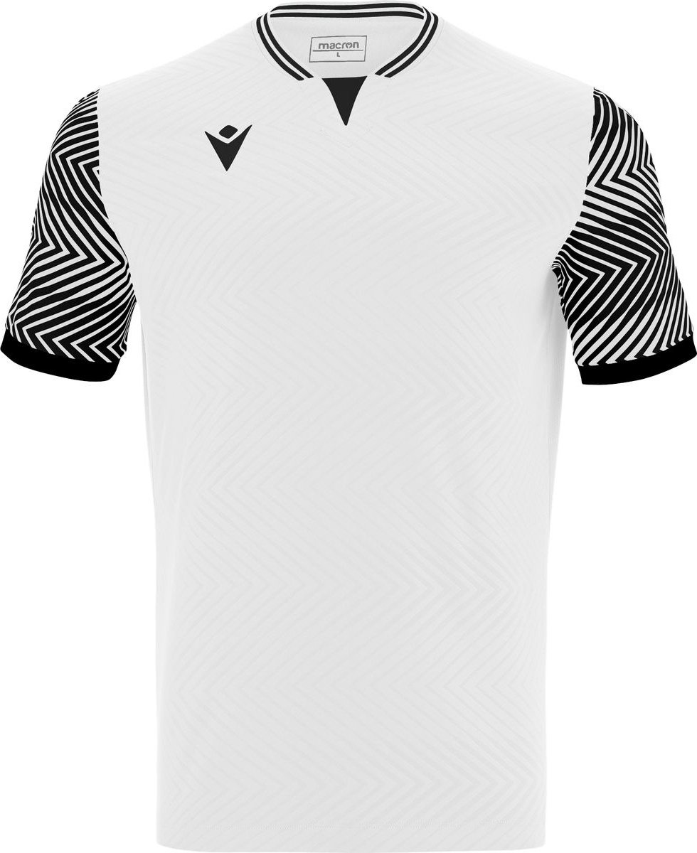 Macron Tureis Shirt Korte Mouw Kinderen - Wit / Zwart | Maat: 7-8 Y