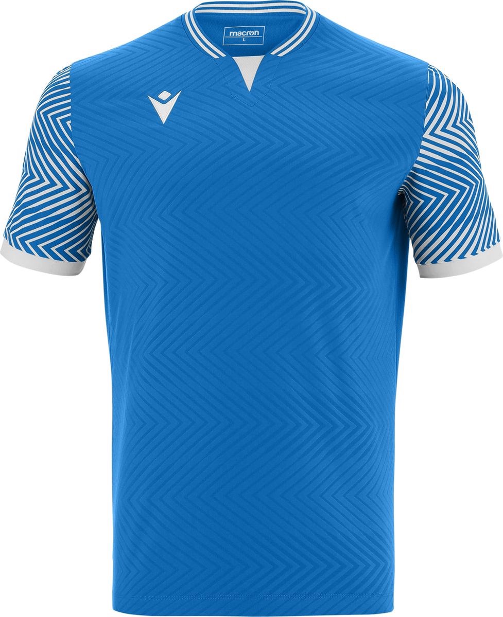 Macron Tureis Shirt Korte Mouw Heren - Royal / Wit | Maat: S