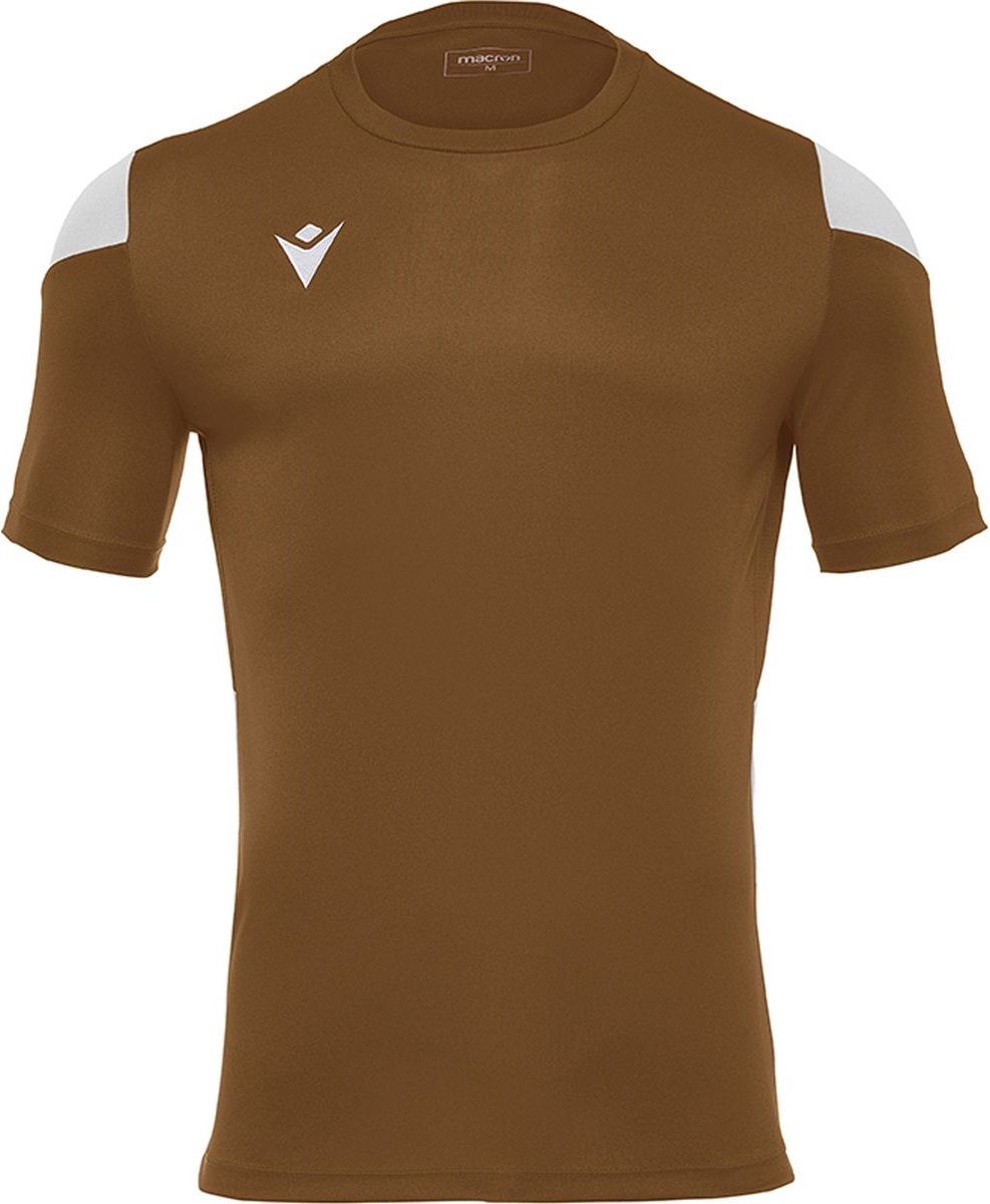 Macron Polis Shirt Korte Mouw Heren - Goud / Wit | Maat: 3XL