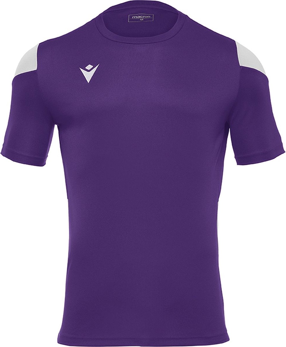 Macron Polis Shirt Korte Mouw Kinderen - Paars / Wit | Maat: 7-8 Y