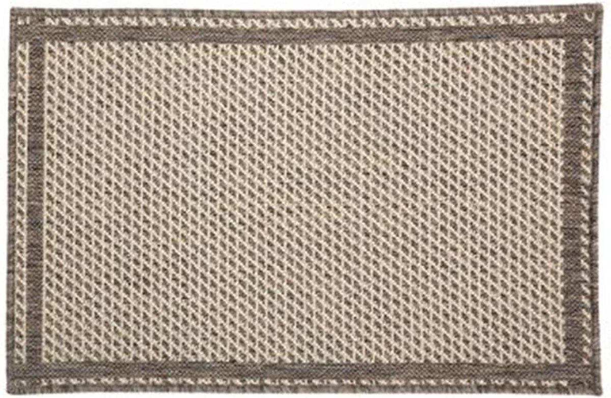 Polypropyleen tapijt rasterpatroon 50x80 cm - taupe - Polypropylène PP - Wit - SILUMEN