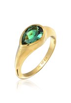 Elli PREMIUM Dames Ring Elli PREMIUM Ring Dames zegel Trend met kwarts edelsteen in 925 sterling zilver Verguld