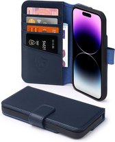 iPhone 14 Pro Max Hoesje - Luxe MobyDefend Wallet Bookcase - Blauw - GSM Hoesje - Telefoonhoesje Geschikt Voor iPhone 14 Pro Max
