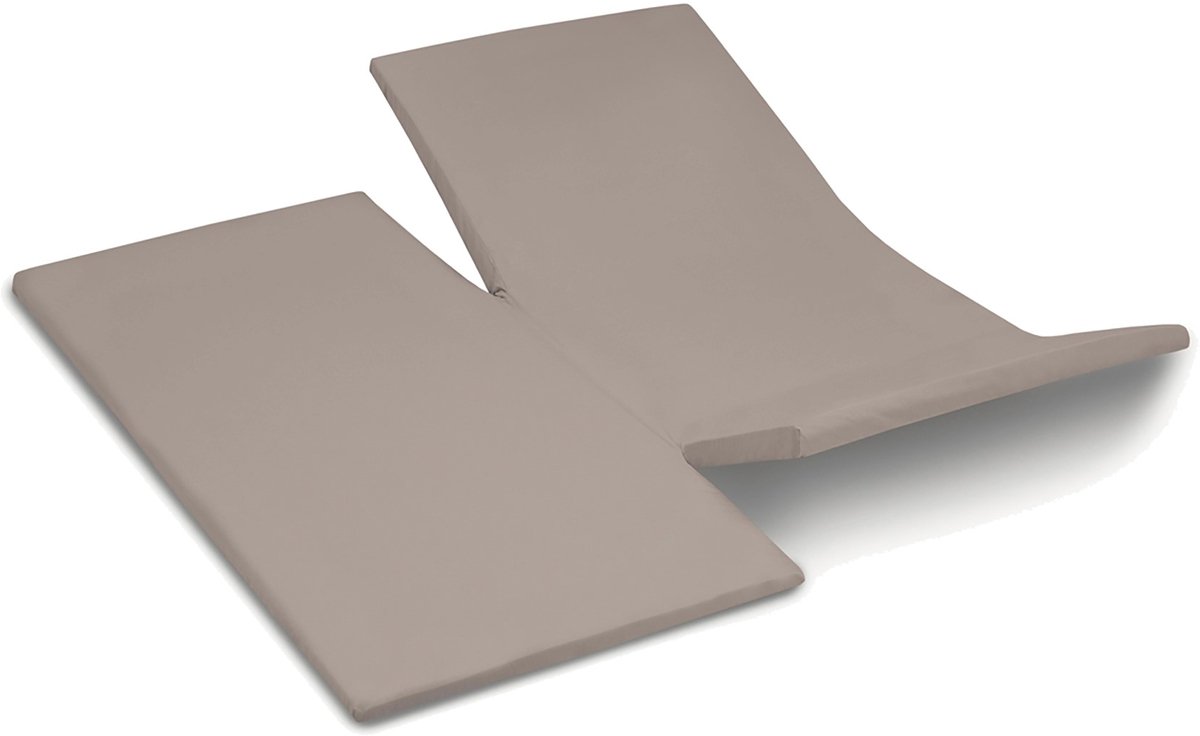 Cinderella Weekend - Topper hoeslaken met dubbel-split (tot 15 cm) - Katoen - 180x200 cm – Taupe