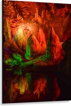 WallClassics - Canvas  - Roze Lichtgevende Grot - 100x150 cm Foto op Canvas Schilderij (Wanddecoratie op Canvas)