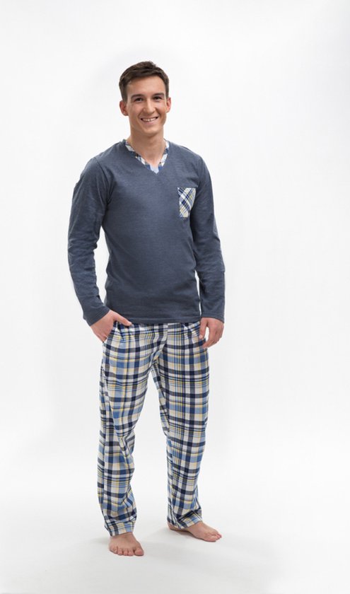 Martel- Bartek- pyjama- marineblauw- 100% katoen - gemaakt in Europa XL