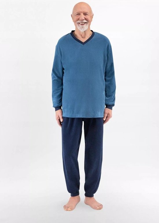 Martel Bogdan lange pyjama uit frottee katoen - warming pyjama, blauw M