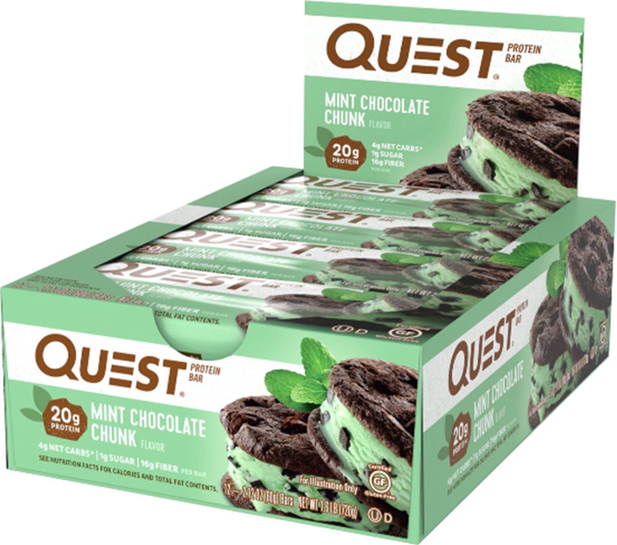 Goedkoopste Quest Nutrition Quest Bar, Mint Chocolate Chunk - 12 bars