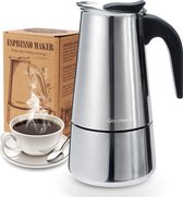 VONATES Percolators Koffie - moka pot - Espresso Maker - Koffiezetapparaat - voor 4/6/10 Kopjes Kookplaat Koffiezetapparaat - Geschikt voor Inductie Fornuizen - 450ml