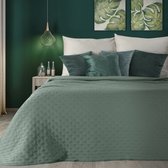 Lucy’s Living luxe Beddensprei MEID Green - 220x240 cm – bedsprei 2 persoons - groen– beddengoed – slaapkamer – spreien