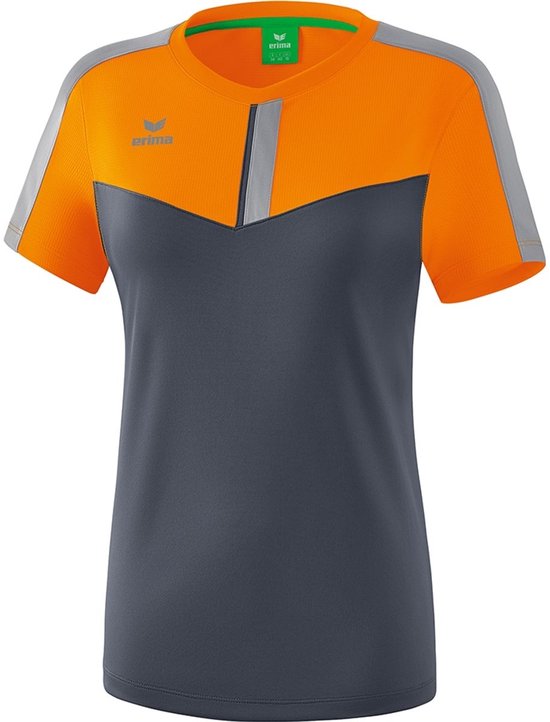 Foto: Erima squad t shirt dames new orange slate grey monument grey maat 42