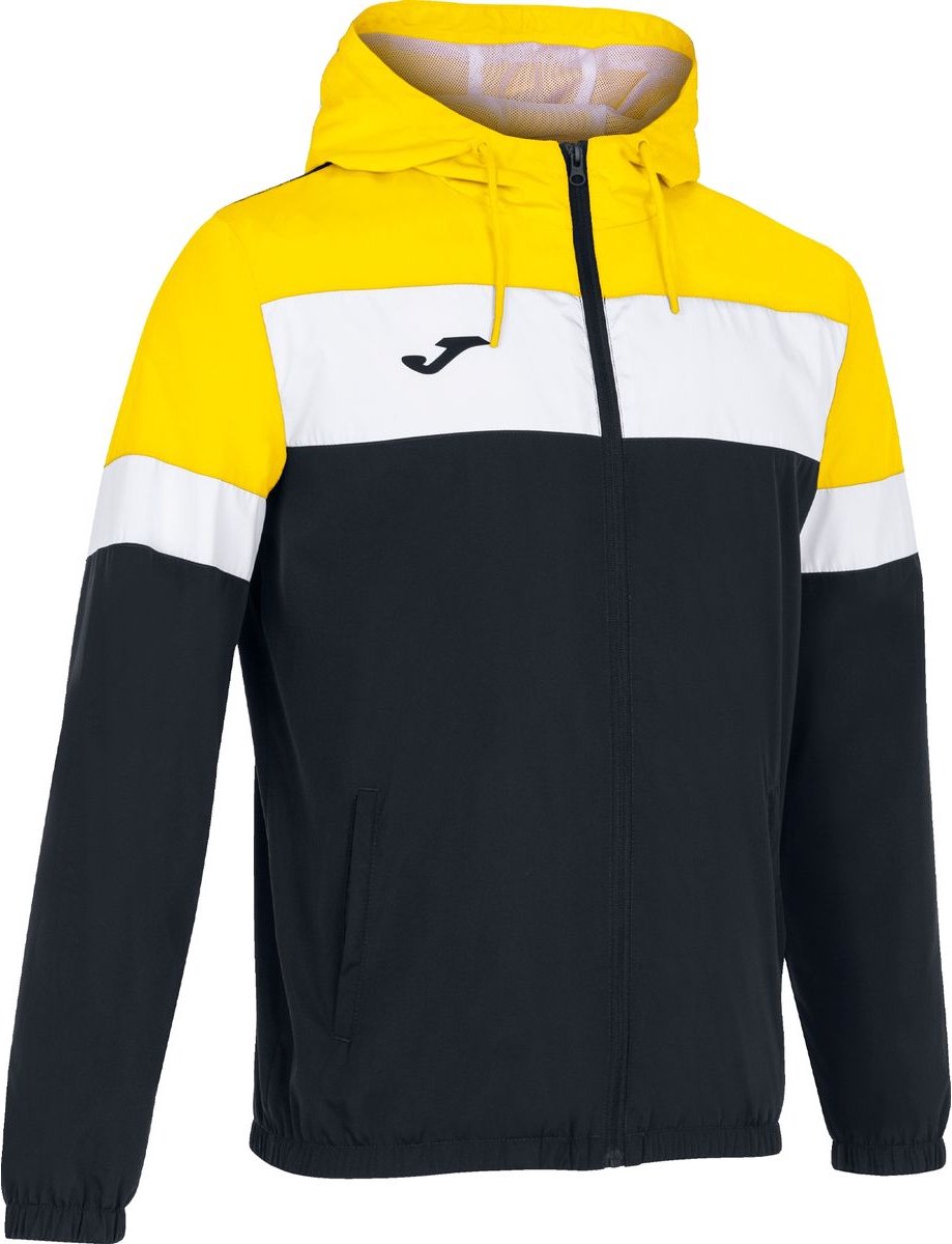 Joma Crew IV Regenjas Kinderen - Zwart / Geel / Wit | Maat: 164