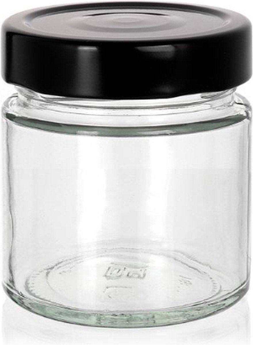 Ornina - 220ml luxe glazen pot met twist off deksel - kruidenpotten