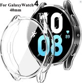 Full Cover Screen Protector - Cover Case - Bumper Hoesje - Geschikt Voor Samsung Galaxy Watch4 40mm - Beschermhoes - Screenprotector - Beschermer Hoes - Volledige 360 Graden Display & Rand Bescherming - Transparant