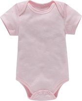 baby jumpsuit korte mouw tas scheet jurkje roze(12M)