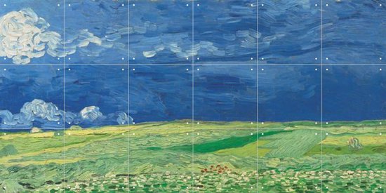 IXXI Korenveld onder onweerslucht - Vincent van Gogh - Wanddecoratie - 60 x 120 cm