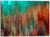WallClassics - Dibond - Blauw/Oranje Verfvegen - 40x30 cm Foto op Aluminium (Wanddecoratie van metaal)