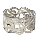 Schitterende Zilveren Brede Ring Lint 17.75 mm. (maat 56) model 9 Carmen | Damesring | Jonline