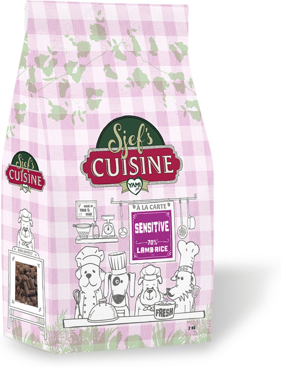 Sjef's Cuisine Sensitive - Lam&Rijst - Hondenvoer - 3 kg Glutenvrij