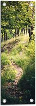 WallClassics - Tuinposter – Bomen op Berg omhoog - 20x60 cm Foto op Tuinposter  (wanddecoratie voor buiten en binnen)
