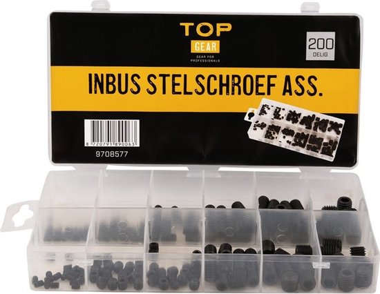 Topgear Inbus stelschroef assortiment 200 delig